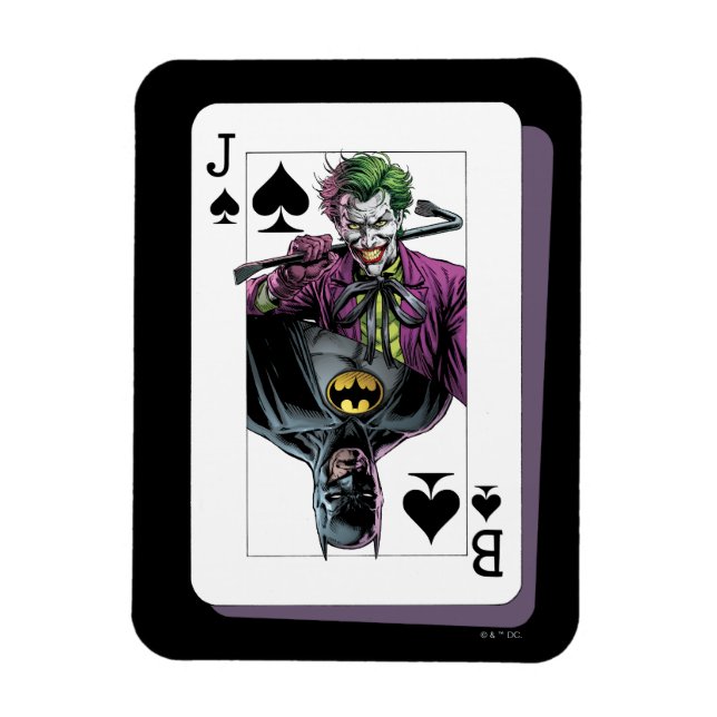 Imán Joker and Batman Spade Playing Card Illustration (Vertical)
