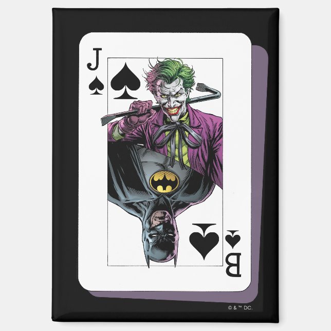 Imán Joker and Batman Spade Playing Card Illustration (Anverso)