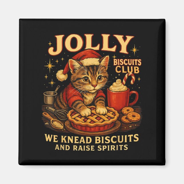 Imán Jolly Biscuits Club We Knead Cat Xmas  (Frente)