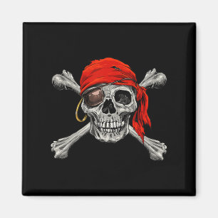 Imán Jolly Roger Pirate Skull Crossbone Halloween Costo