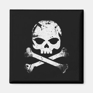 Imán Jolly Roger Pirate Skull Y Bandera De Los Cruces H
