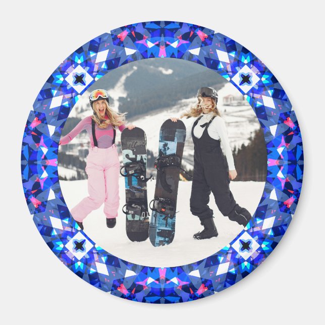 Imán Jolly y Navidades festivos Foto Mamáes de cuadros (Frente)