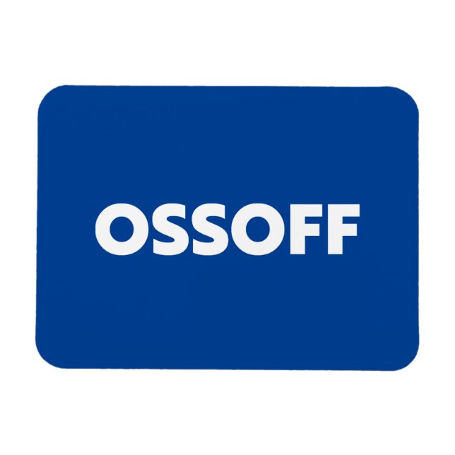 Imán Jon Ossoff Georgia Senado segunda vuelta azul blan (Horizontal)