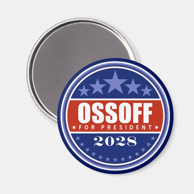 Imán Jon Ossoff Presidente 2028 (Anverso/Reverso)