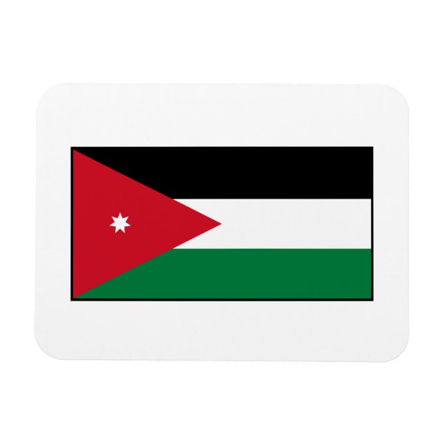 Imán Jordania - bandera jordana (Horizontal)