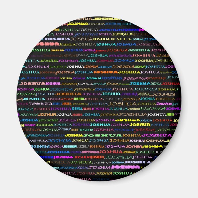 Imán Joshua Text Design I Round Magnet (Frente)