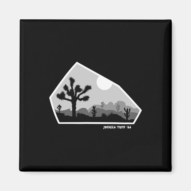 Imán Joshua Tree Retro Boulder Oscuro  (Frente)