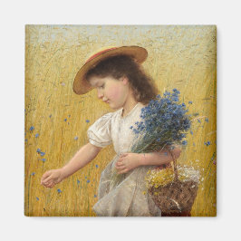 Imán Joven Chica en un campo de trigo