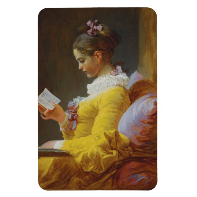 Imán Joven Chica leyendo - Jean-Honoré Fragonard (Vertical)