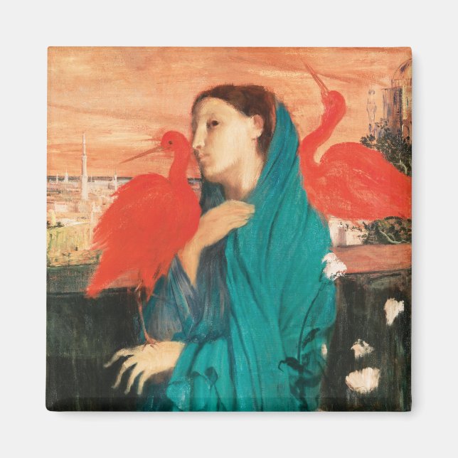 Imán Joven con Bella Artes del ibis por Edgar Degas (Frente)