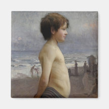 Joven en la playa (por Jules Bastien-Lepage)