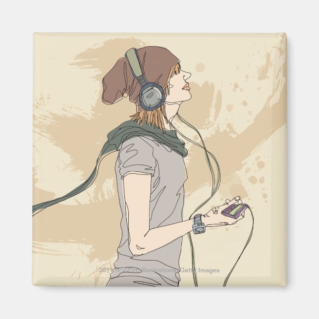Imán Joven escuchando música (Frente)