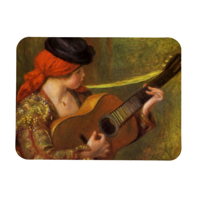 Imán Joven española con guitarra de Pierre Renoir (Horizontal)