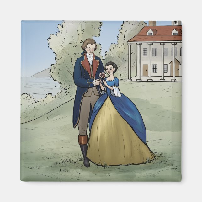 Imán Joven George y Martha Washington en el Monte Verno (Frente)