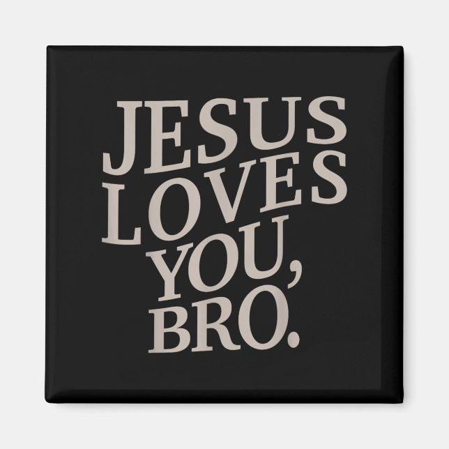Imán Joven Jesús te ama hermano niño cristiano gracioso (Frente)