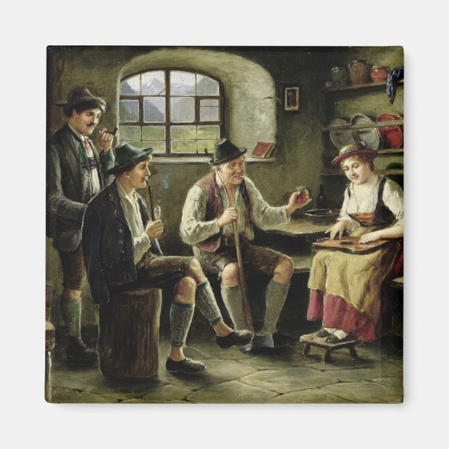 Imán Joven jugando a ser una madre (Frente)