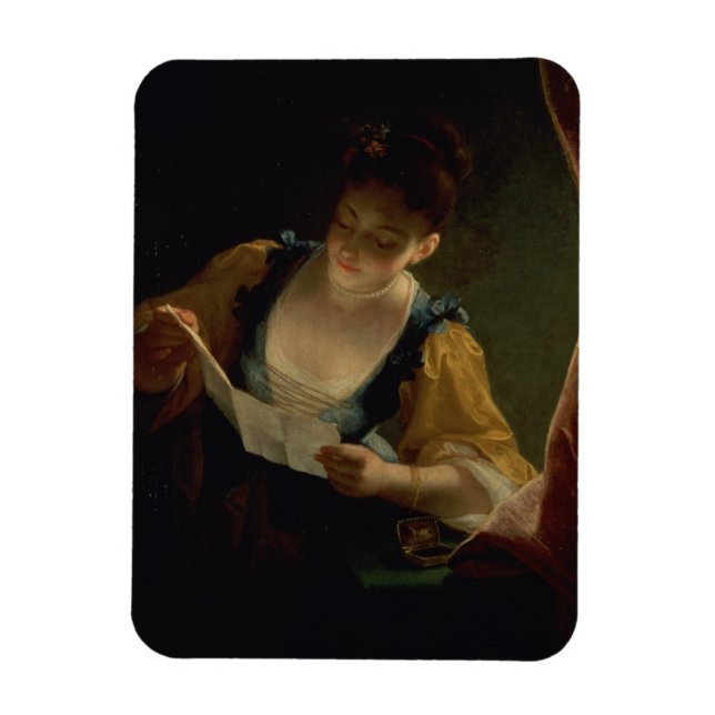 Imán Joven leyendo una carta (aceite sobre lienzo) (Vertical)
