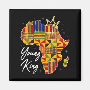 Imán Joven Rey Arte Africano Imprimir Kente Tela Hombre