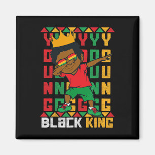 Imán Joven Rey Negro Dab Niño Africano Estadounidense J