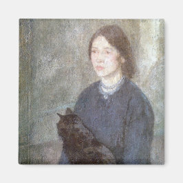 Imán Joven sosteniendo un gato negro (de Gwen John)
