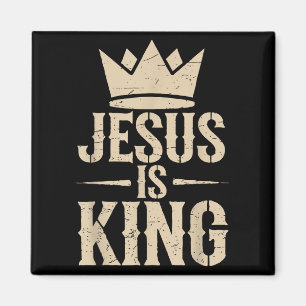 Imán Jóvenes Jesucristo es el Rey Hombres Cristianos Hi