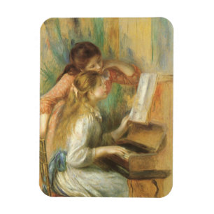 Imán Jóvenes muchachas al piano de Pierre Renoir