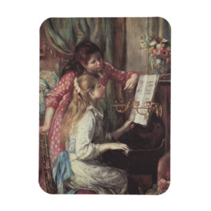 Imán Jóvenes muchachas en el piano de Pierre Renoir