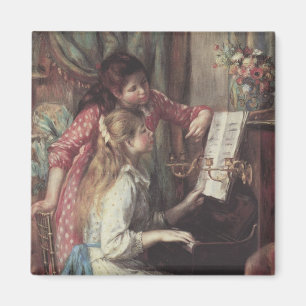 Imán Jóvenes muchachas en el piano por Pierre Renoir