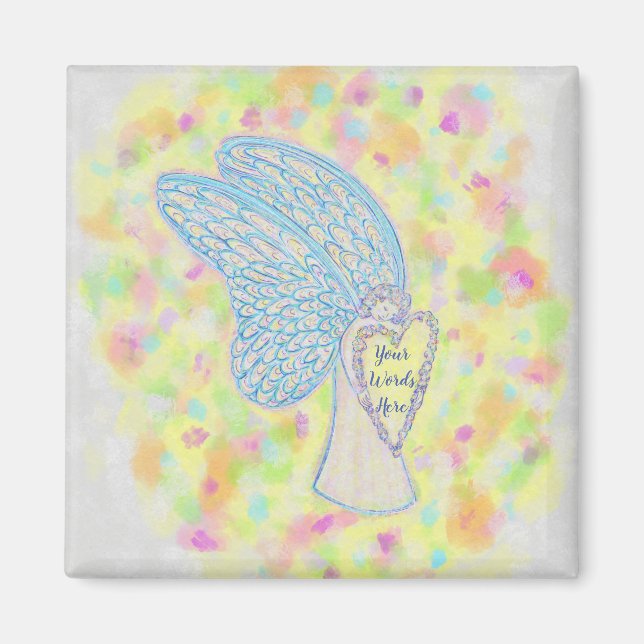 Imán Joy Guardian Angel Art Personalizado Fridge Magnet (Frente)