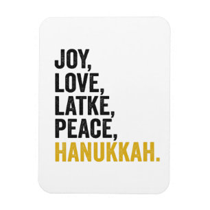 Imán Joy Love Latkes Peace Hanukkah Funny Jewish