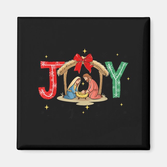 Imán Joy To The World Jesus Christian Nativity Scence C (Frente)