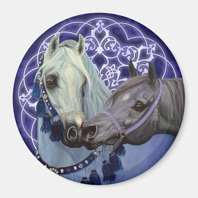 Imán Joyas del Desierto Caballos árabes alrededor del i (Frente)