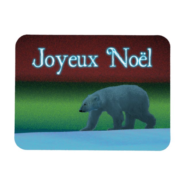 Imán Joyeux Noё l - Oso Polar de Luces Polares (Horizontal)
