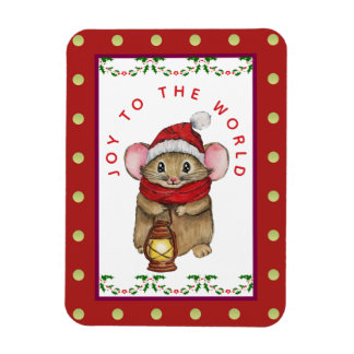 Imán Joyful Christmas mouse greeting card