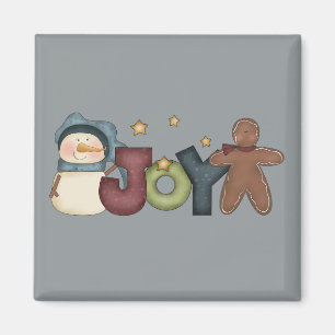 Imán Joyous Snowman y Gingerbread Man