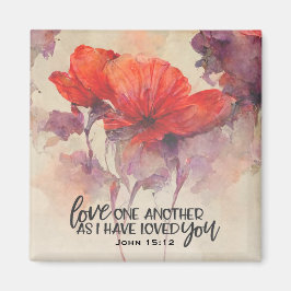 Imán Juan 15:12 Amarse mutuamente Biblia Verse Floral R