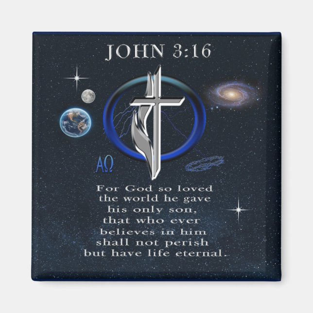 Imán Juan 3:16 cristiano  (Frente)