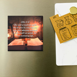 Imán Juan 3:16 Dios amó tanto al mundo, linterna