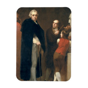 Imán Juan Flaxman (1755-1826) que modela su busto de la