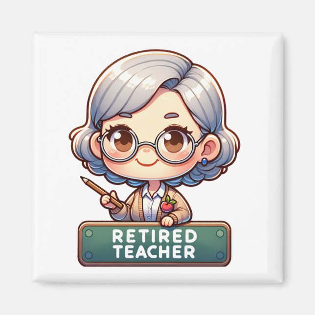 Imán Jubilación alegre: Encantador profesor jubilado (Frente)