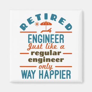 Imán Jubilación de Ingeniero Jubilado Happier