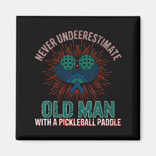 Imán Jubilación divertida de pickleball retro vintage p