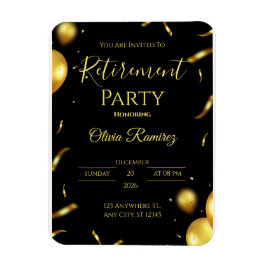 Imán Jubilación Elegante De Oro Y Negro