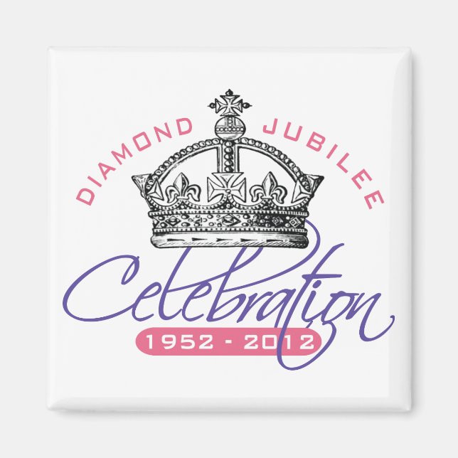 Imán Jubileo británico sobre diamantes - recuerdo real (Frente)