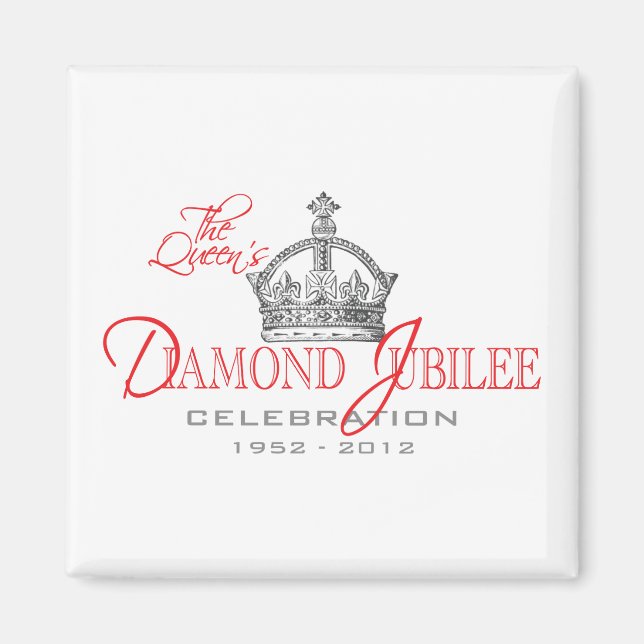Imán Jubileo británico sobre diamantes - recuerdo real (Frente)