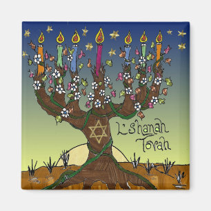 Imán Judaica L'shanah Tovah Árbol de la Vida Regalos Ro