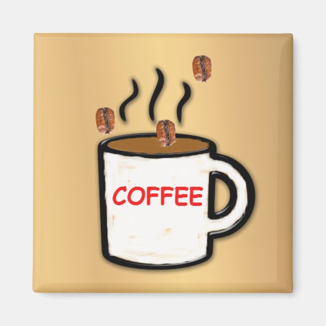 Imán Judías y jarras de café (Frente)