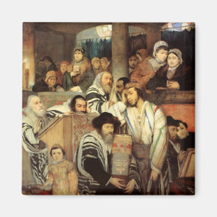 Imán Judíos rezando en la sinagoga de Yom Kippur
