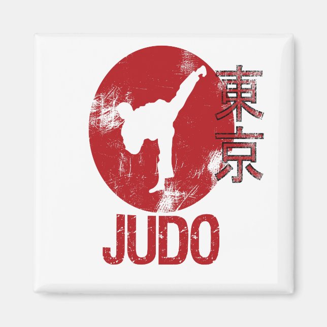 Imán Judo Sport japonés estético Tokio regalo de bander (Frente)