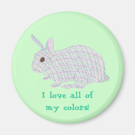 Imán Juega a Bunny, me encantan todos mis colores, iman